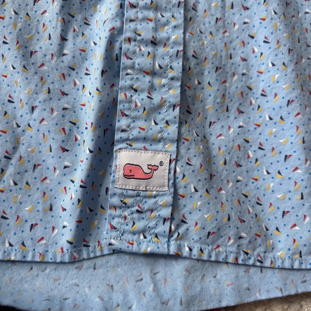 Vineyard Vines Slim Fit Murray Shirt 100% cotton blue Confetti Button-Down XL